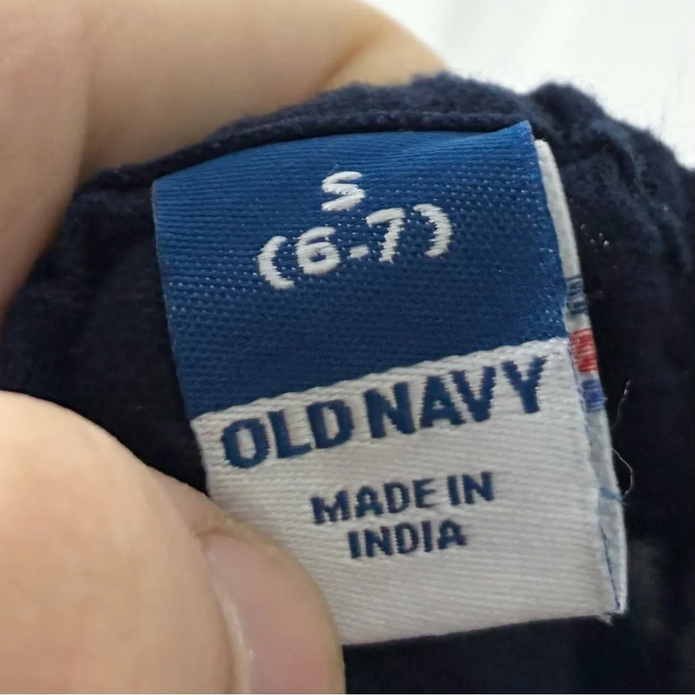 Nwot Old Navy Jumpsuit Girls Small Navy Ruffle Linen Blend